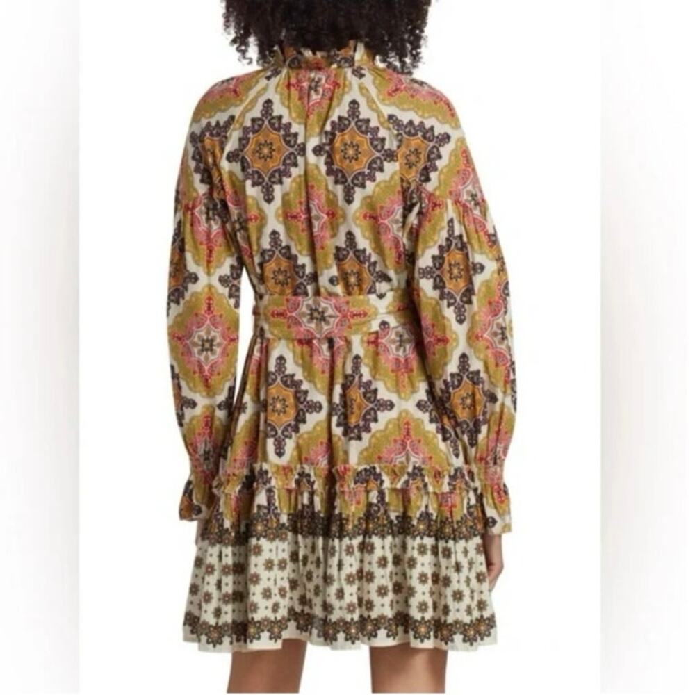 Cara Cara 100% Cotton Orange Brown Poppy Floral Mini Dress Size Medium - Picture 2 of 7